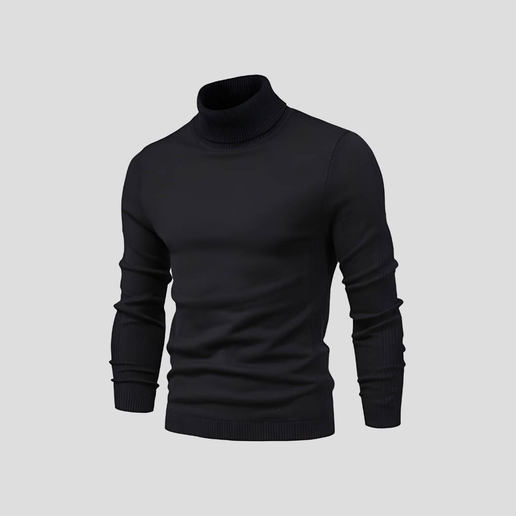 Soft men's classic turtleneck sweater, a cozy long sleeve pullover for ultimate comfort & style.