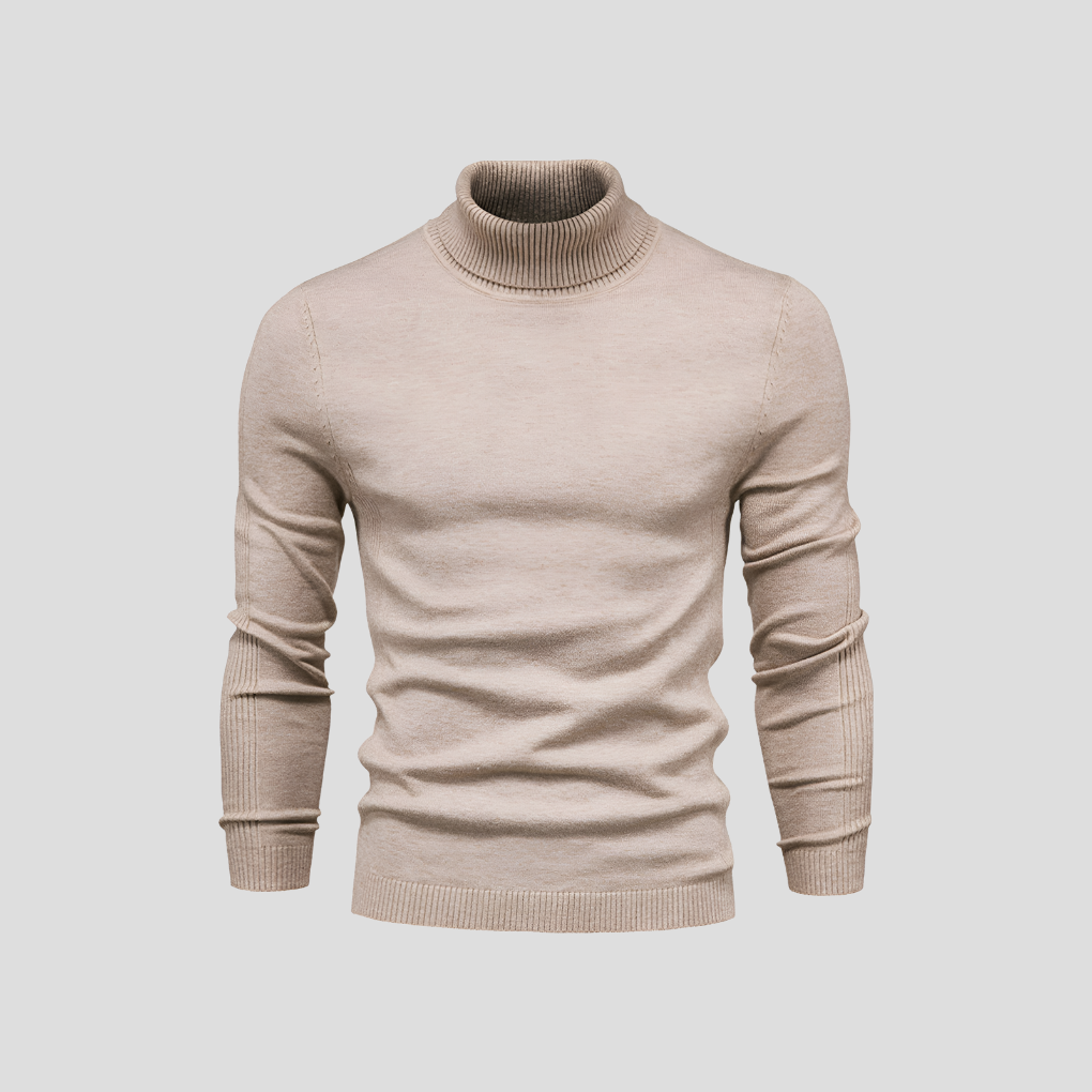 Men's classic turtleneck sweater with a cozy neck, a stylish long sleeve for versatile autumn/winter fashion.