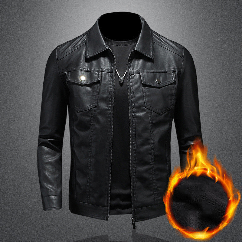 Men's classic black vintage outerwear jacket, ideal for fall/winter, offering timeless style and all-day comfort.