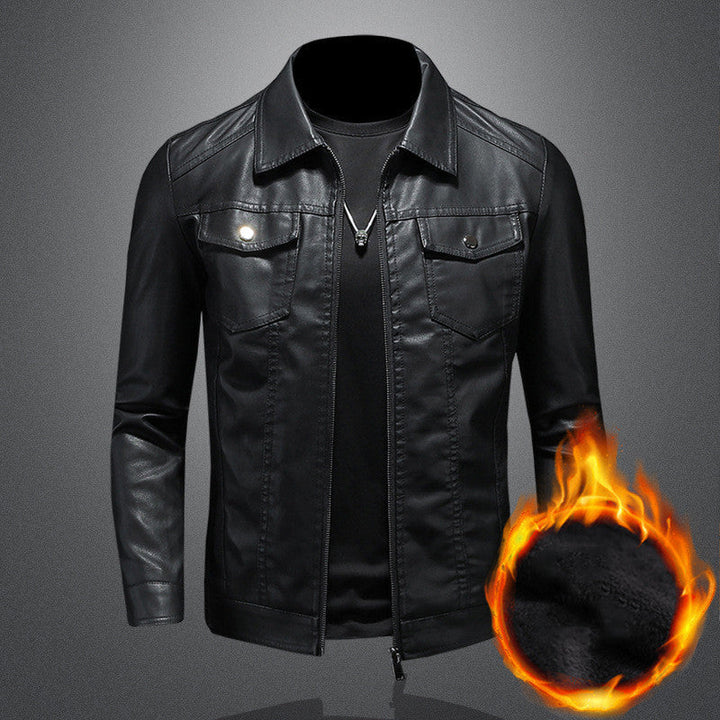 Men's classic black vintage outerwear jacket, ideal for fall/winter, offering timeless style and all-day comfort.