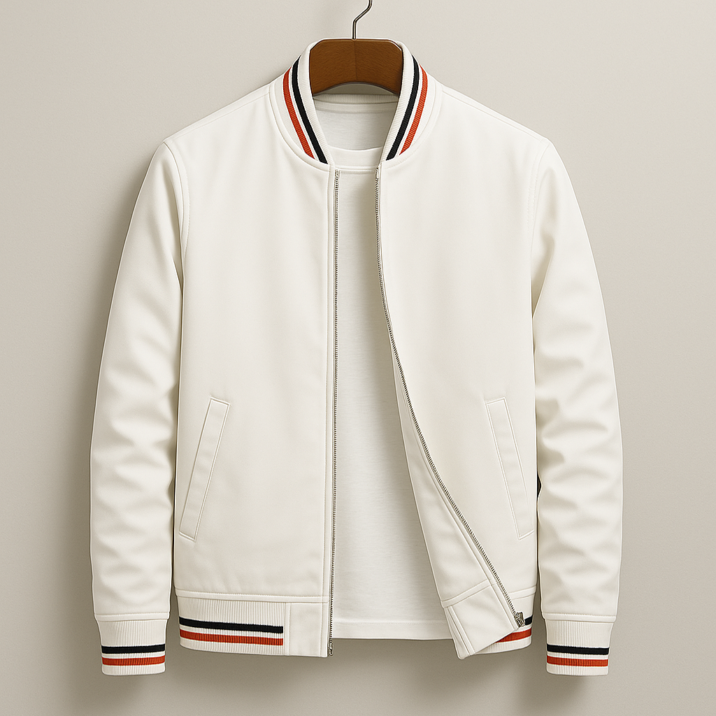 Lightweight men's bomber jacket, perfect for spring/autumn. Versatile zip-up outerwear for travel & daily wear.