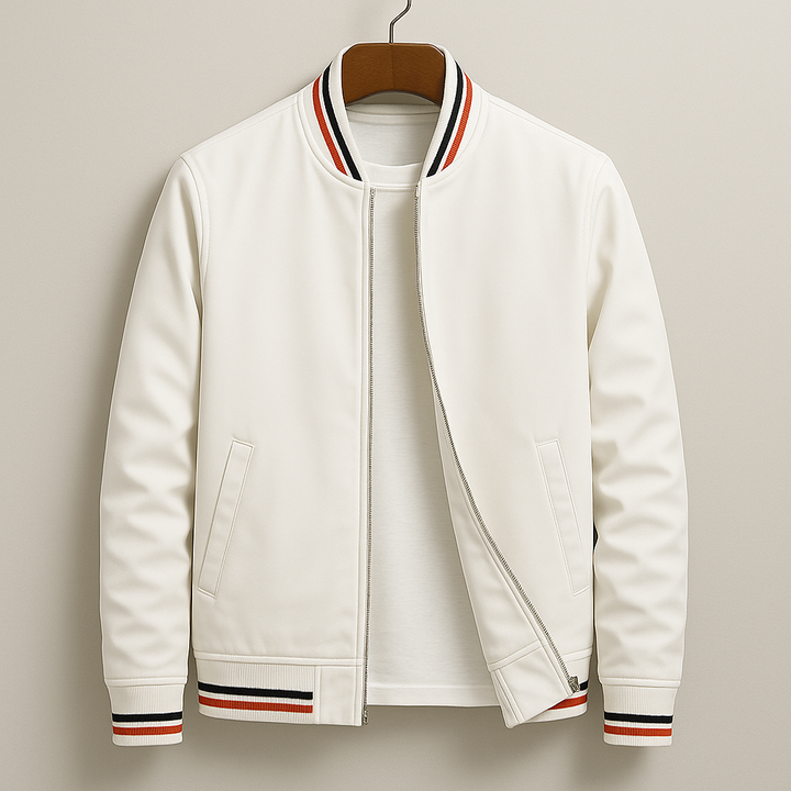 Lightweight men's bomber jacket, perfect for spring/autumn. Versatile zip-up outerwear for travel & daily wear.