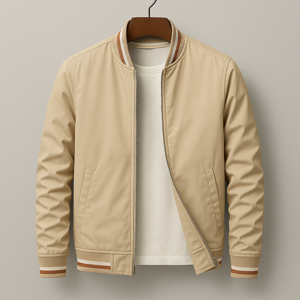 Versatile men's classic bomber jacket. Essential outerwear, perfect for casual, travel, and everyday fashion.