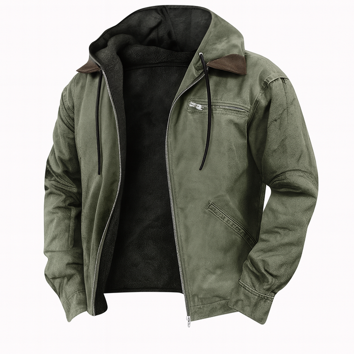 Men's classic brown jacket, perfect for versatile everyday style and smart casual layering. Structured menswear outerwear.