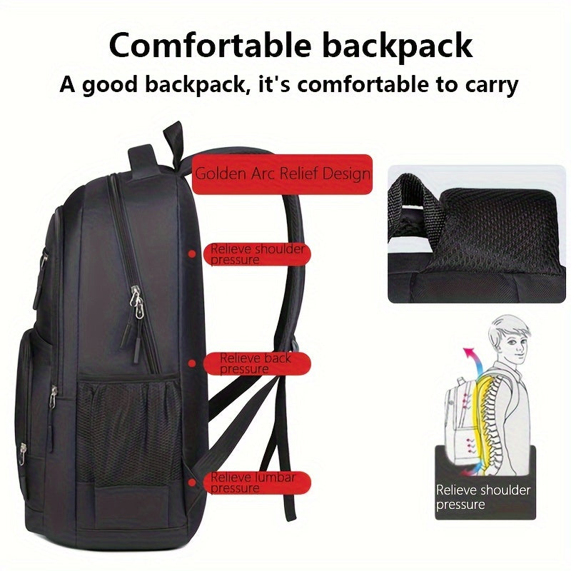 Stylish men's leather backpack with spacious compartments for everyday essentials.