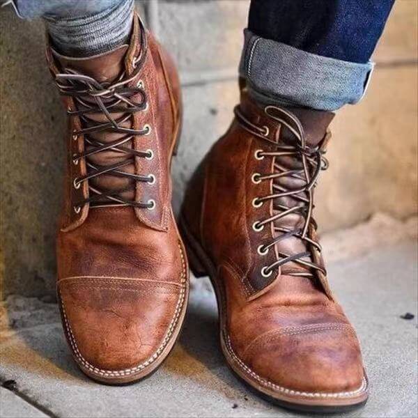 Durable men's leather boots for comfort & style. Versatile classic footwear, ideal for formal, casual, & winter wear.