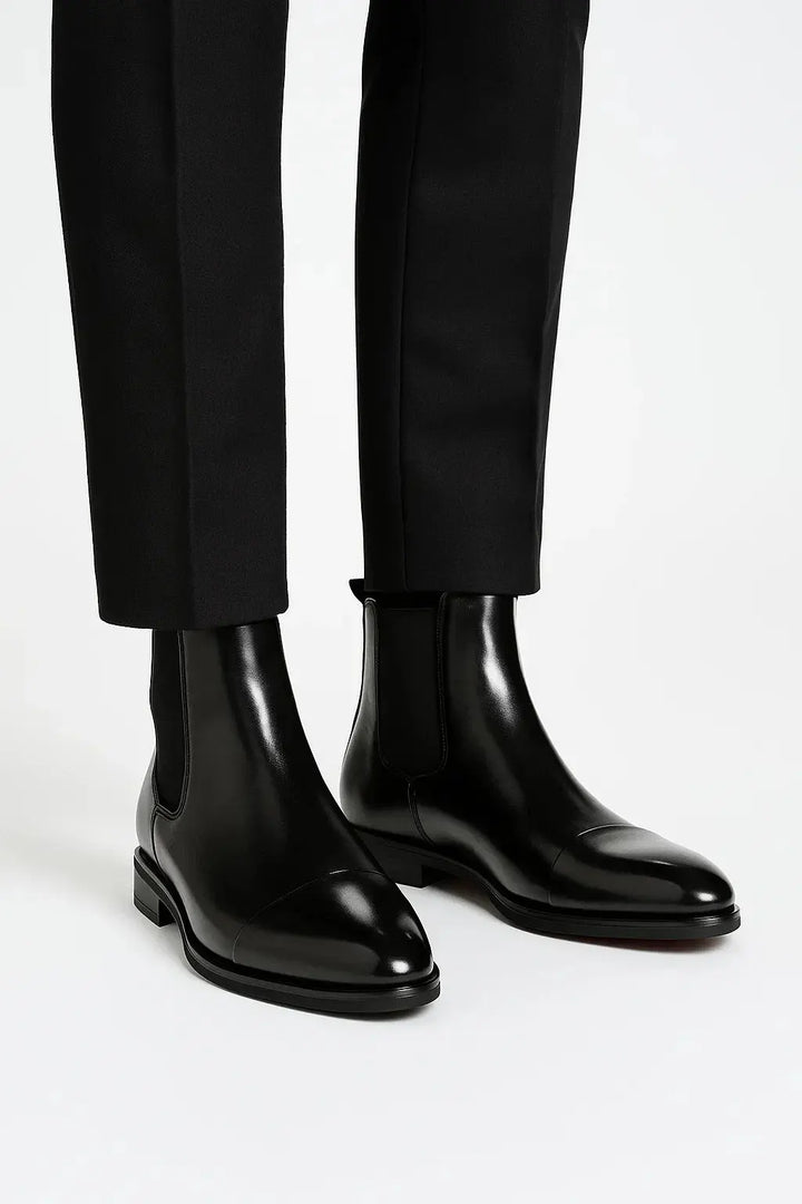 Men's classic brown leather Chelsea boots. Comfortable everyday ankle boots for sophisticated casual style.