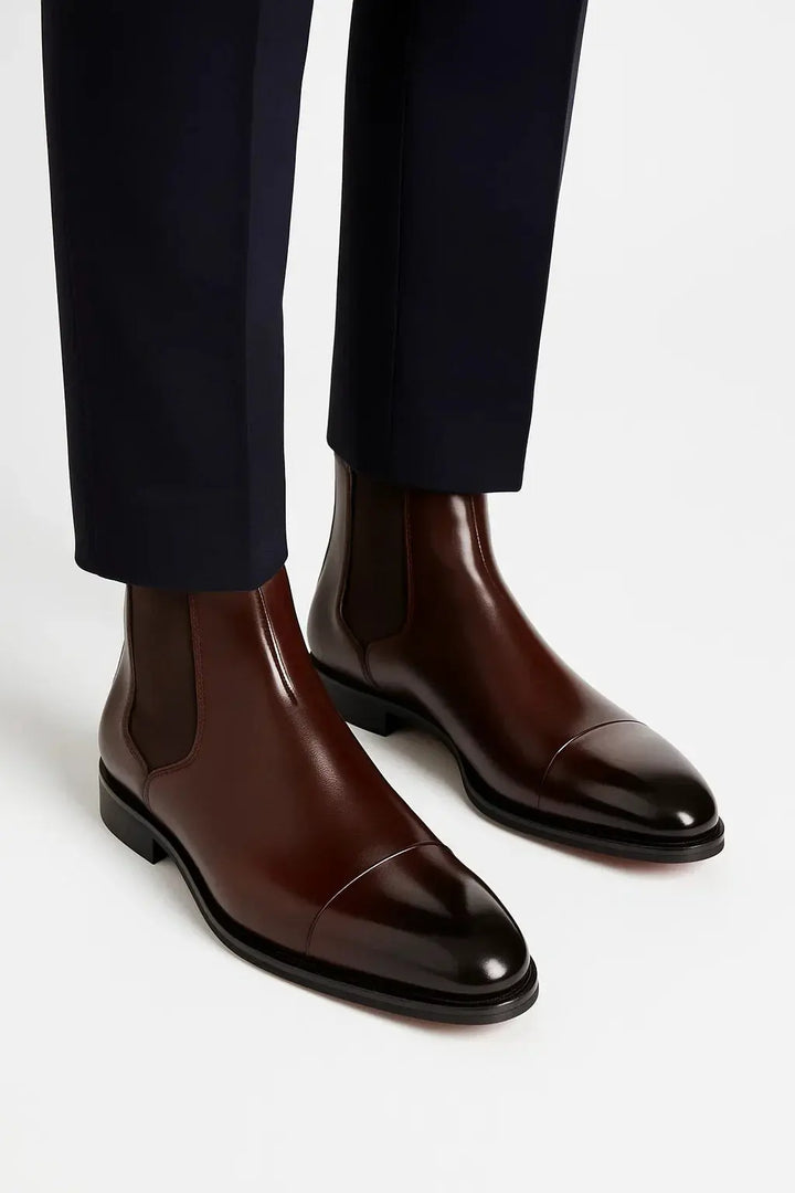 Modern men's premium Chelsea boots. Comfortable ankle footwear for a sophisticated and versatile everyday style.