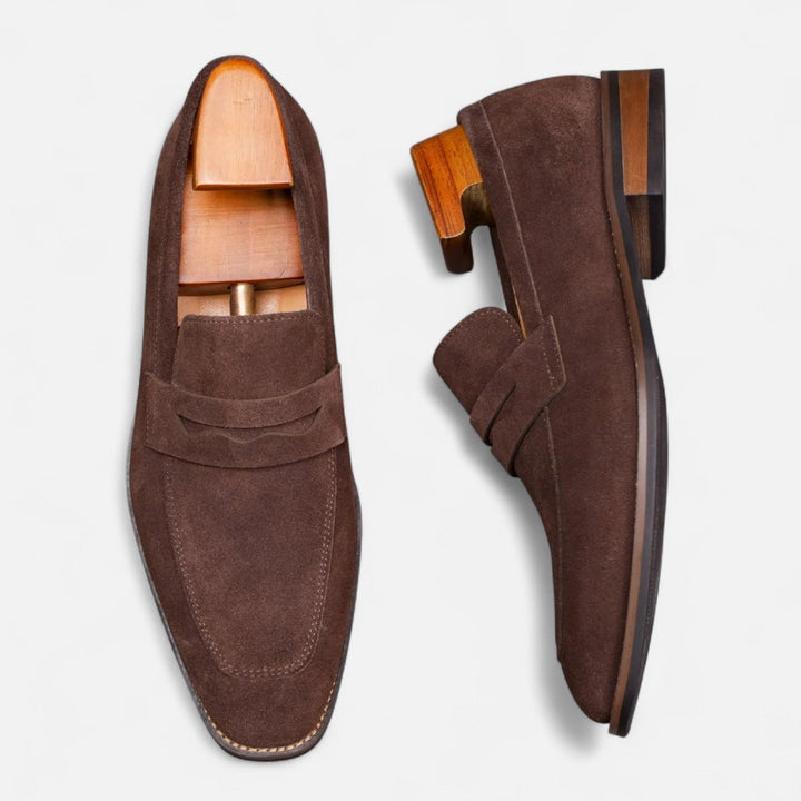 Everyday men's penny loafers. Comfortable slip-on dress shoes designed for smart casual daily wear and style.