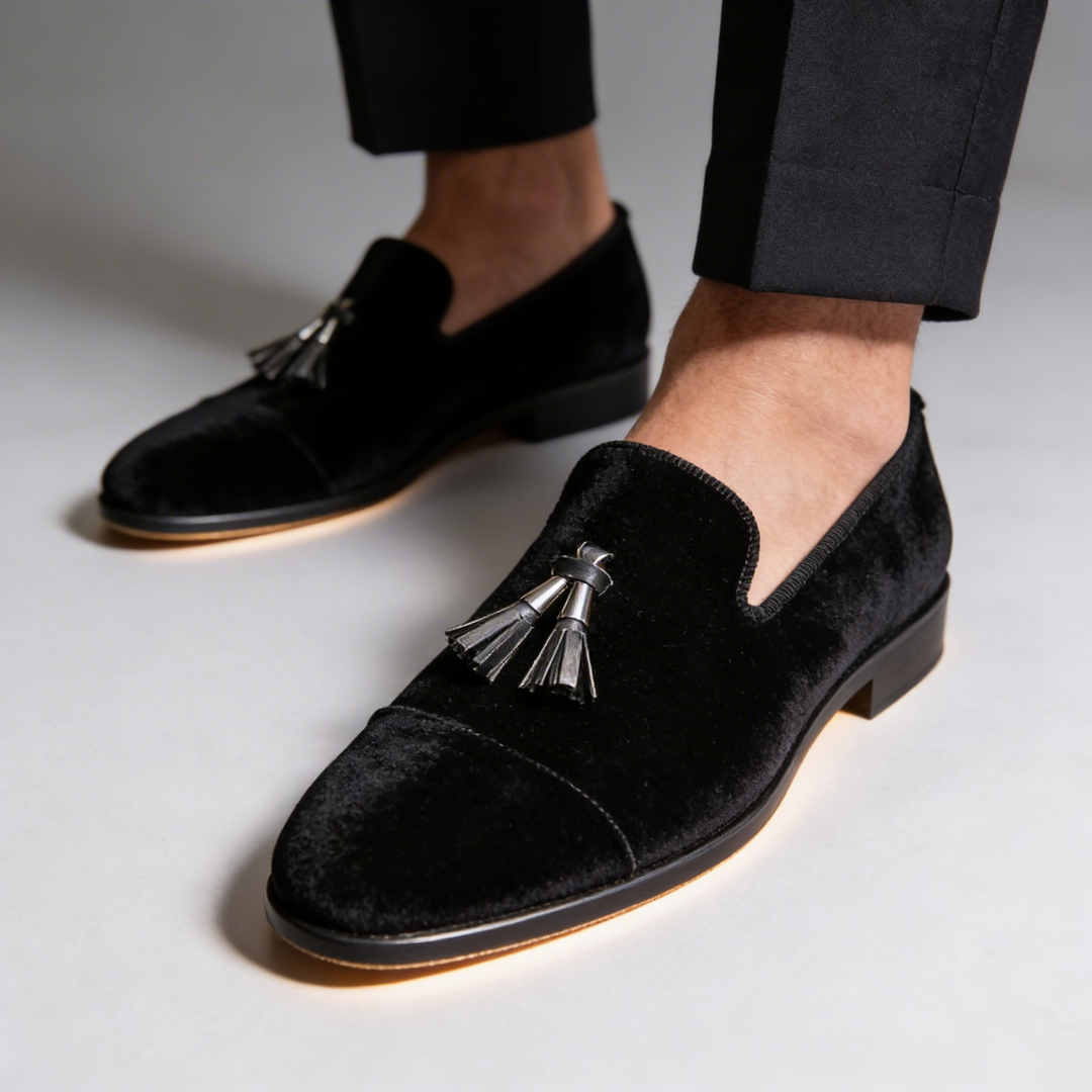Classic men's brown tassel loafers. Versatile dress shoes, elegant slip-on formal footwear for men.