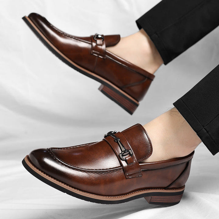 Elegant brown slip-on loafers for men, combining classic style with superior comfort.
