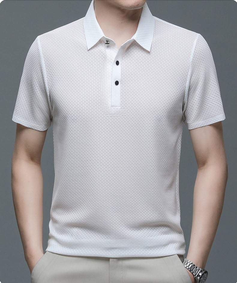Versatile & comfortable men's short-sleeve button-up polo shirt for summer style.