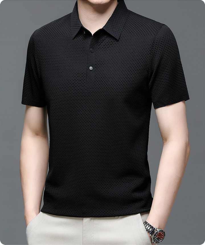 Men's summer fashion polo shirt, classic button-up design for a stylish look.