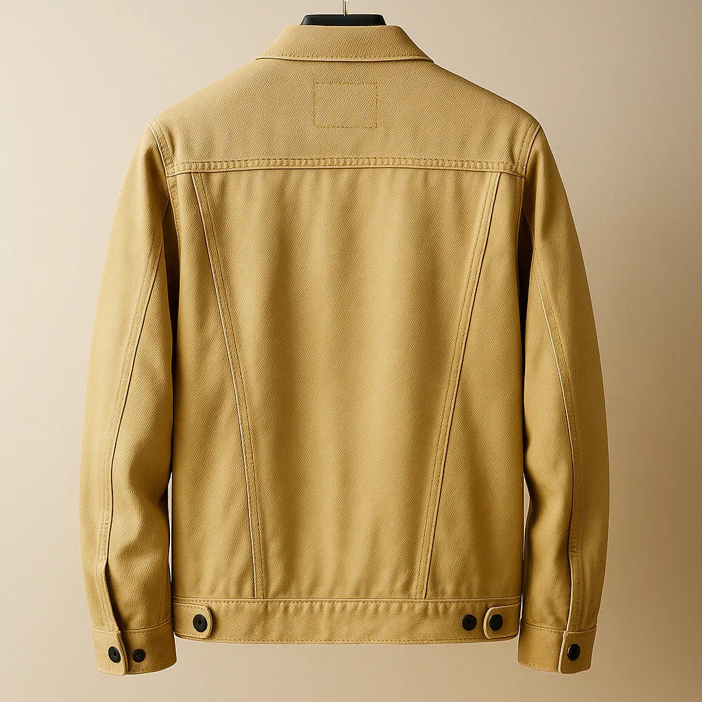 Comfortable men's casual button-up jacket, ideal versatile outerwear for travel and daily wear.