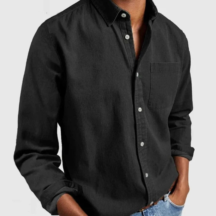 Versatile men's long sleeve casual shirt. Button-down, regular fit, ideal for smart casual wear & everyday men's fashion.