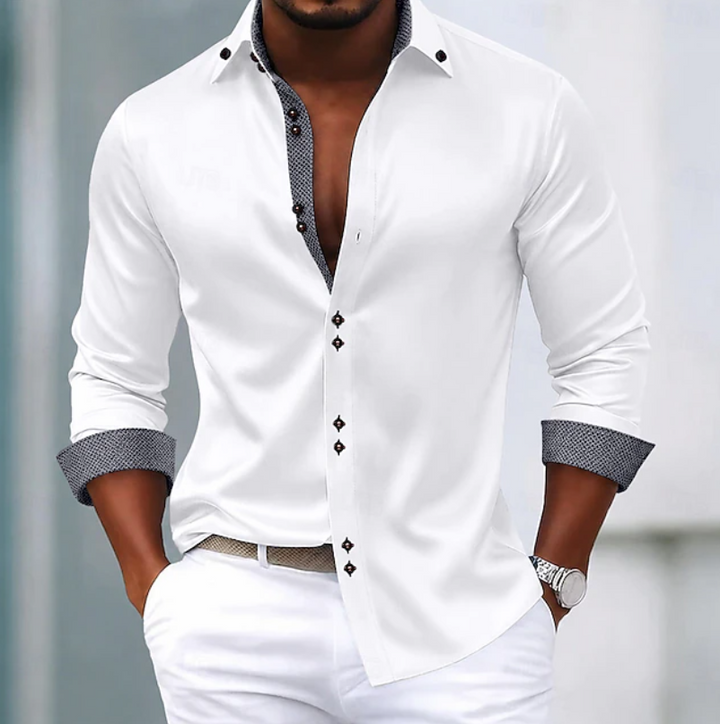 Men's Classic Collar Everyday Shirt, versatile for smart casual or business attire. Comfortable wardrobe essential.