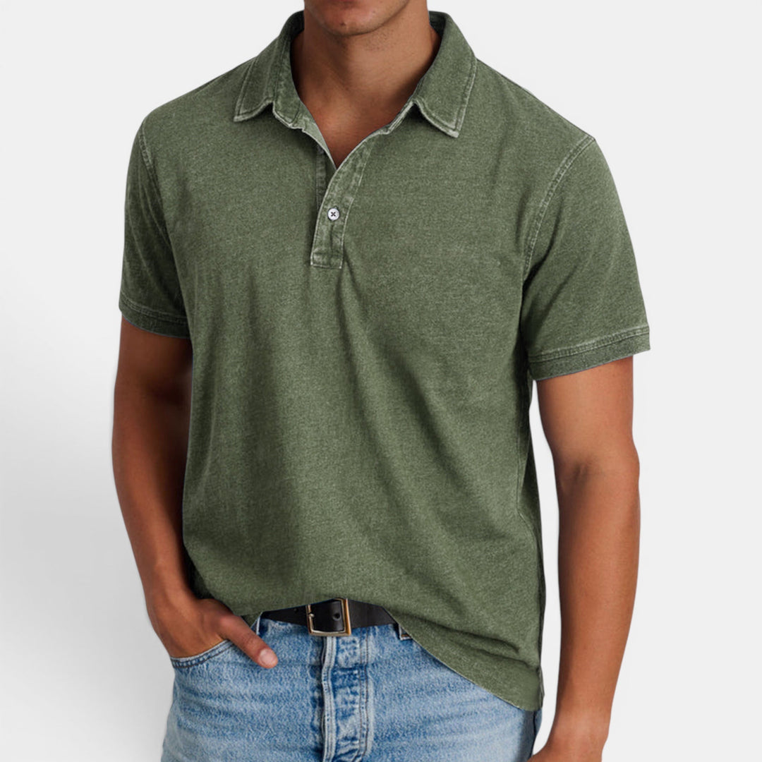 Classic men's short sleeve polo, comfortable and stylish for versatile everyday wear.