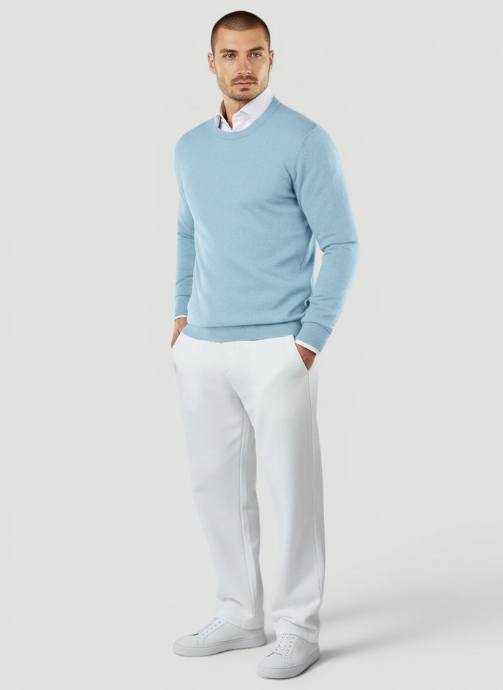 Regular fit men's crew neck pullover sweater, ideal for casual everyday comfort and classic men's fashion.