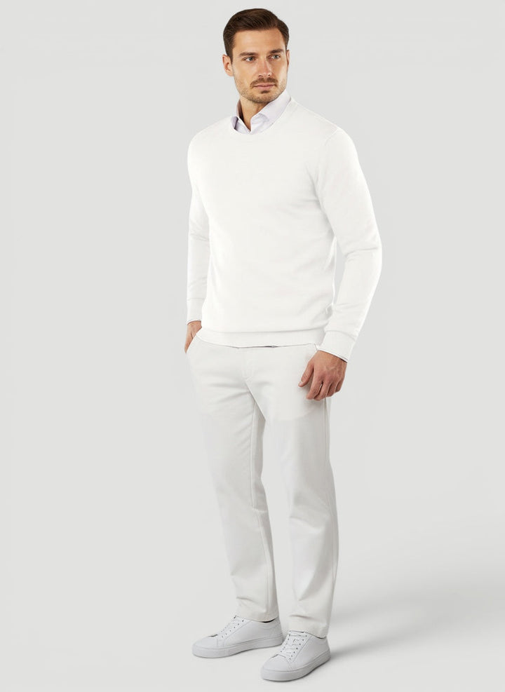 Classic men's casual crew neck pullover sweater. Comfortable, versatile, and regular fit for everyday wear.