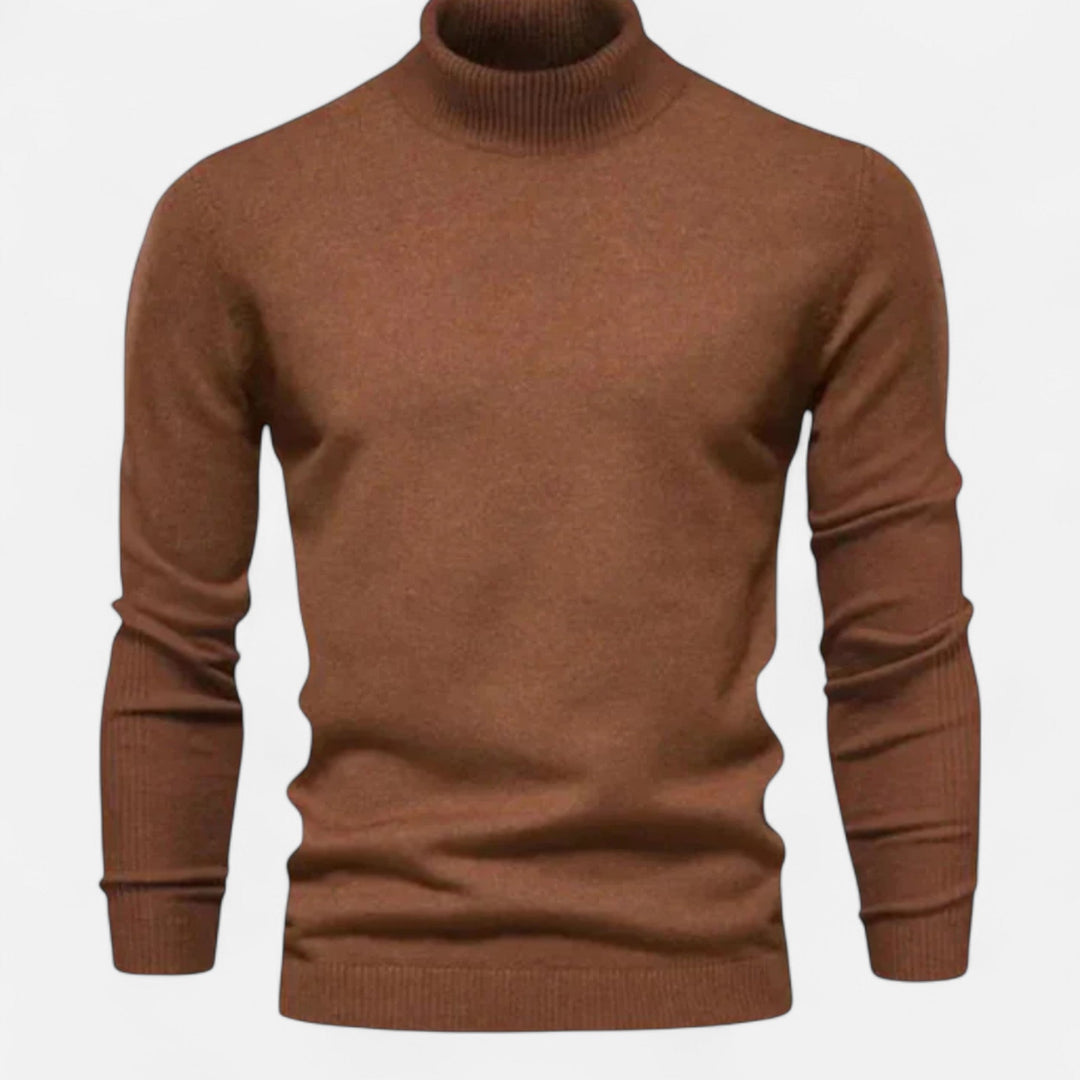 Men's classic crew neck sweater, timeless style for comfortable everyday wear. Soft knit menswear.