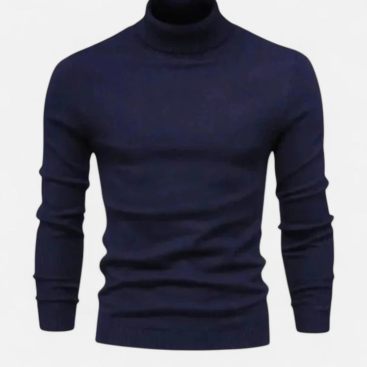Man wearing a classic crew neck sweater, showcasing its timeless style and comfortable fit for men's fashion.