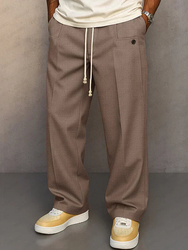 Stylish men's modern fit drawstring pants, featuring an adjustable waist for ultimate comfort and flexibility.
