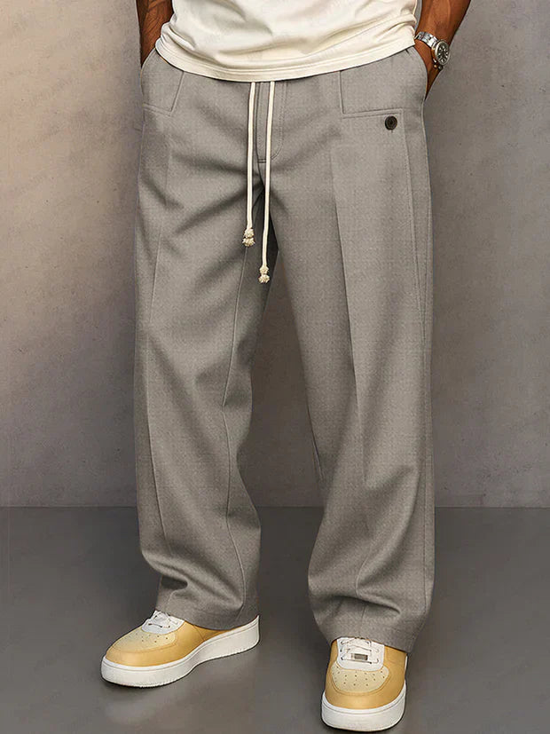 Effortlessly comfortable men's casual drawstring pants, perfect for everyday wear with an adjustable waist.