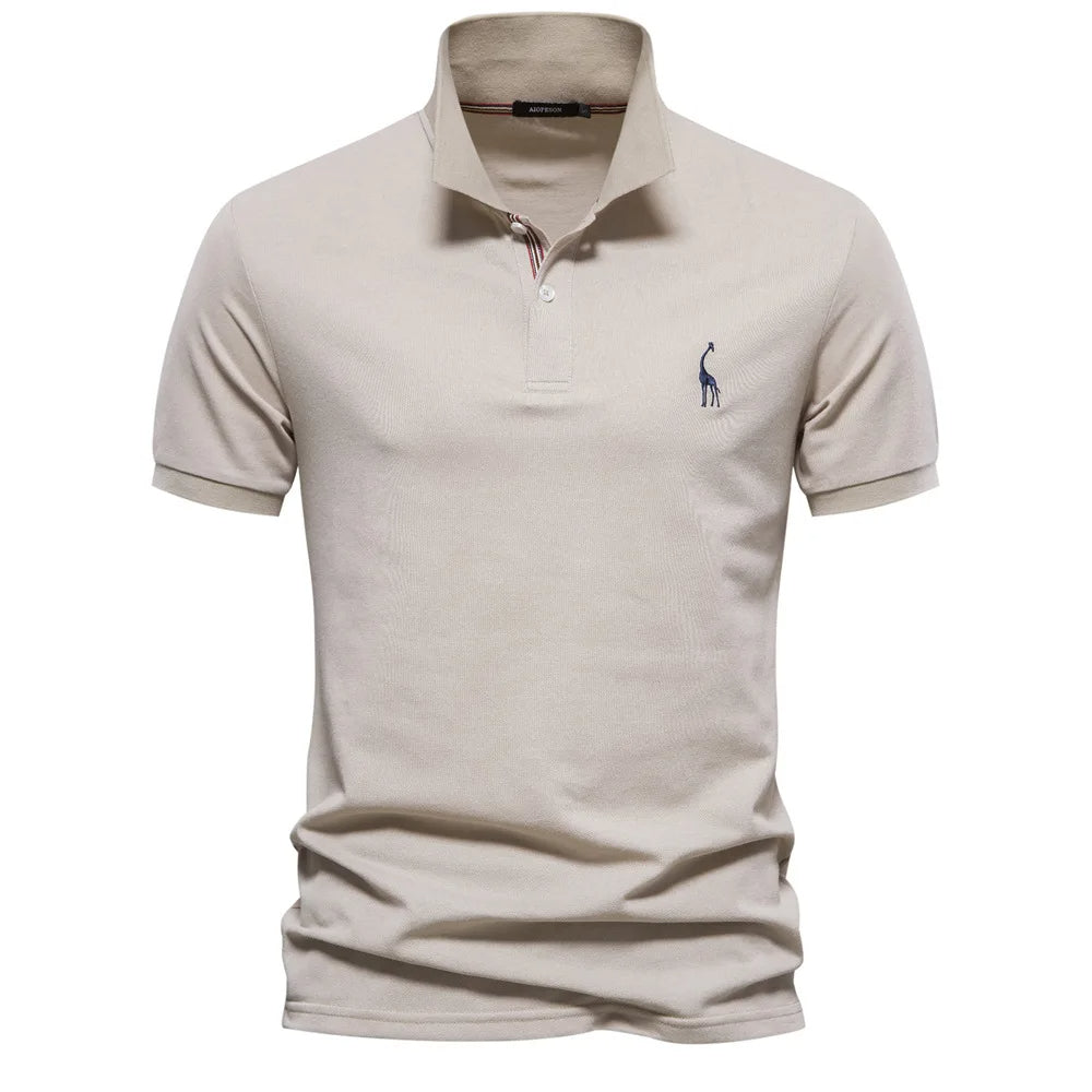 Comfortable men's classic short-sleeve cotton polo, featuring subtle embroidery and a timeless design.