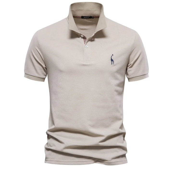 Comfortable men's classic short-sleeve cotton polo, featuring subtle embroidery and a timeless design.