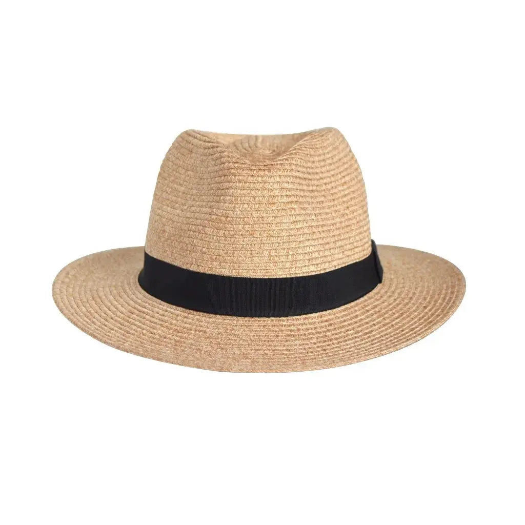 Adjustable men's fedora sun hat with UV protection. Perfect for summer style & beach travel.