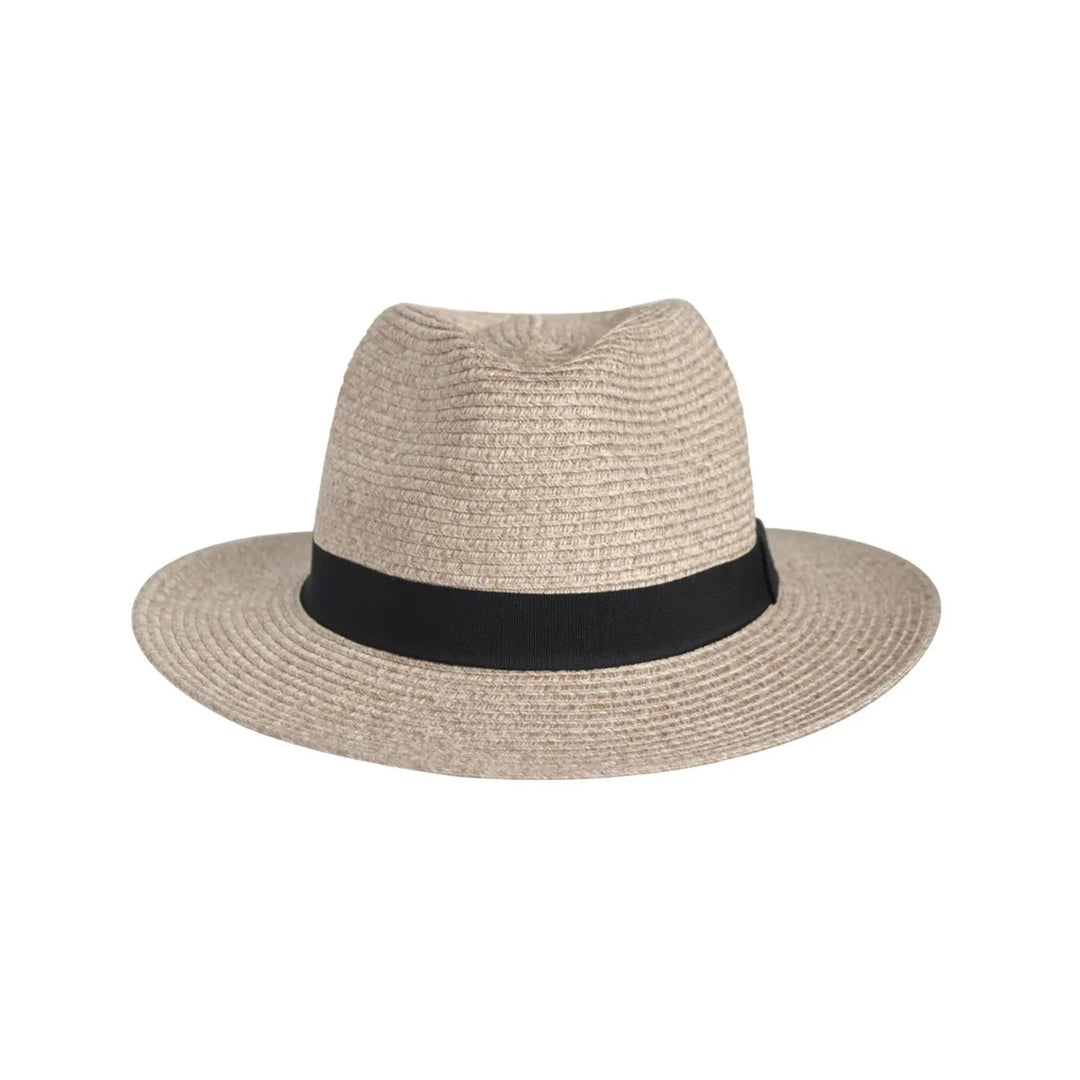 Fashionable men's fedora sun hat for warm weather. Provides shade & a sophisticated look.