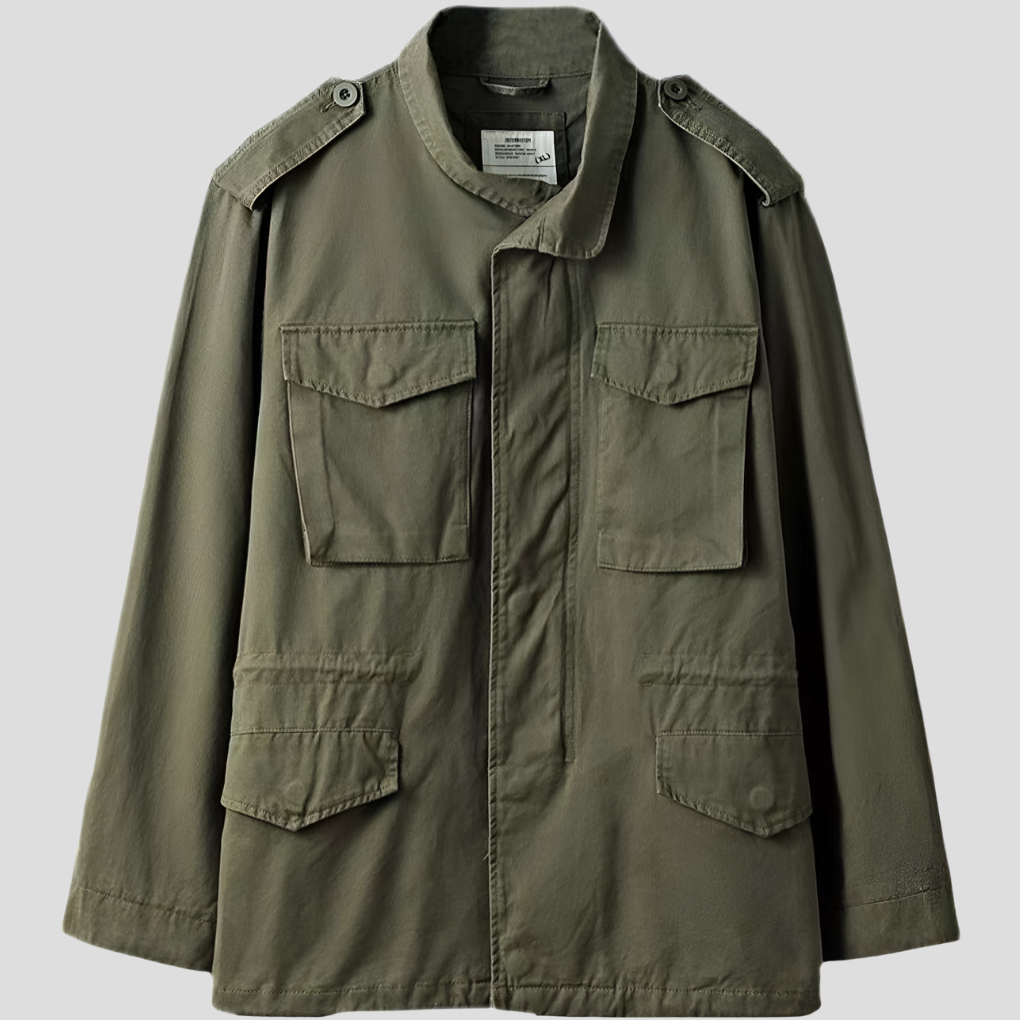 Versatile men's military field jacket, durable for outdoor use. Features multiple pockets & classic design.