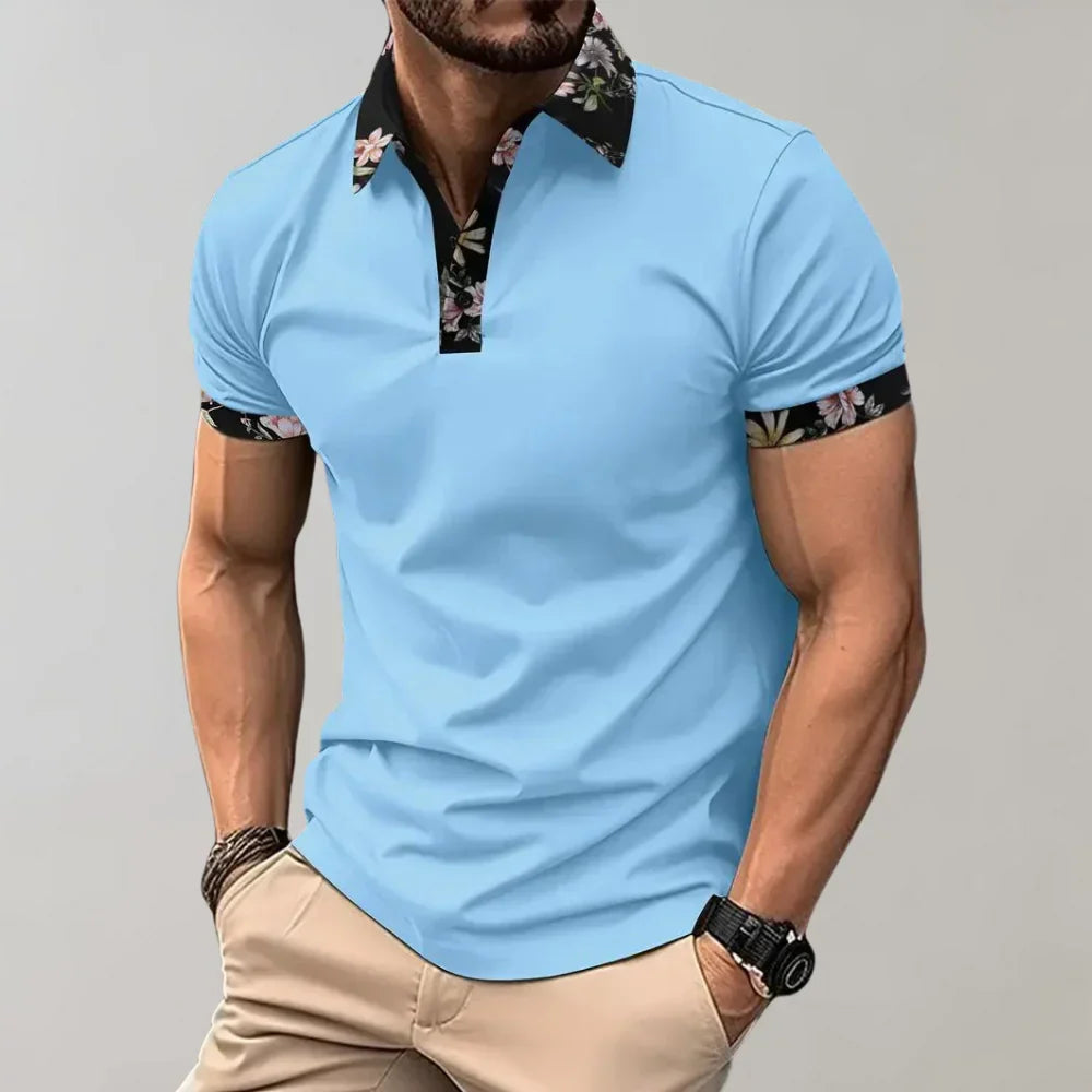 Basic yet stylish men's short sleeve polo shirt in a classic fit. Essential summer top for casual or golf wear.