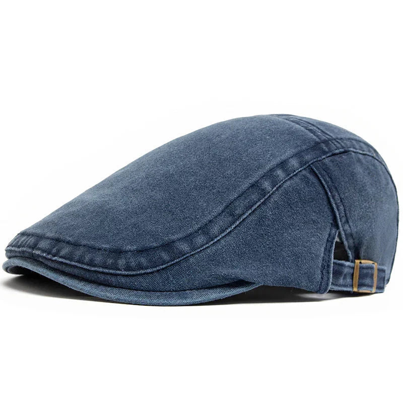 Men's classic flat cap, charcoal grey, perfect for timeless everyday style & casual wear.