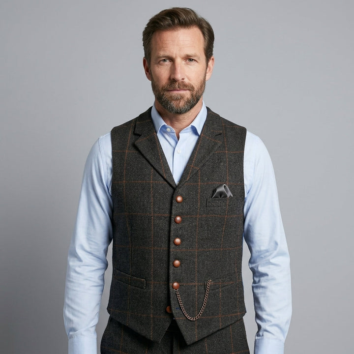 Men's classic formal waistcoat, perfect for weddings & business events. Elegant tailored vest.