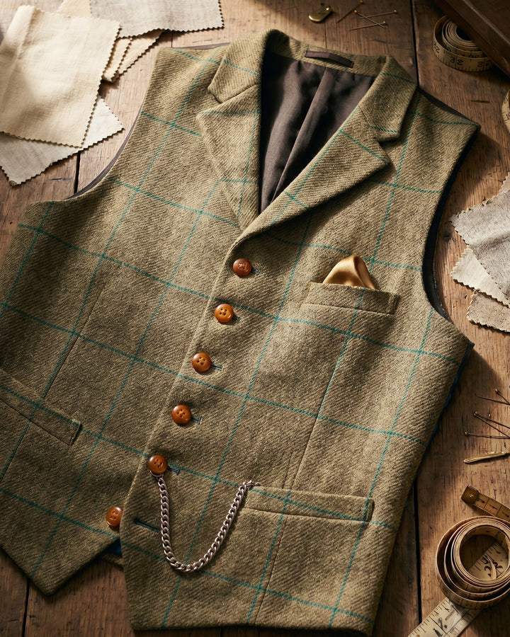 Adjustable back men's waistcoat. Classic formal vest for refined occasions & tailored looks.