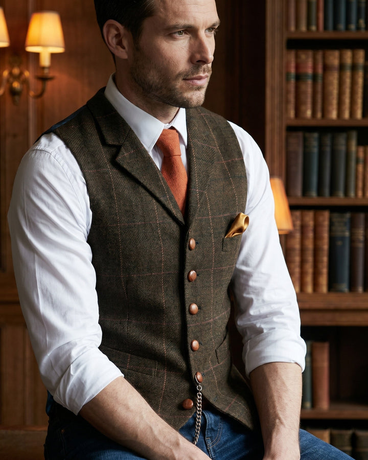 Elegant men's waistcoat. Tailored classic vest, ideal for adding a formal touch to any outfit.