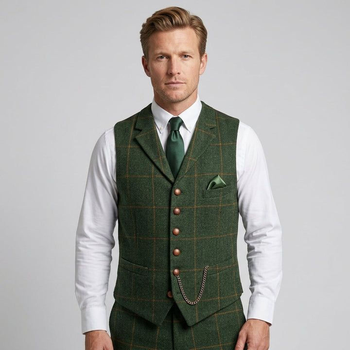 Stylish navy blue men's vest. Tailored waistcoat for formal wear, business attire & elegant events.