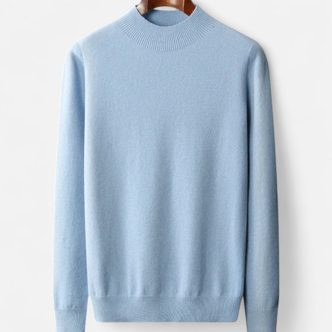 Men's classic half-turtleneck sweater, perfect for smart casual autumn & winter fashion.
