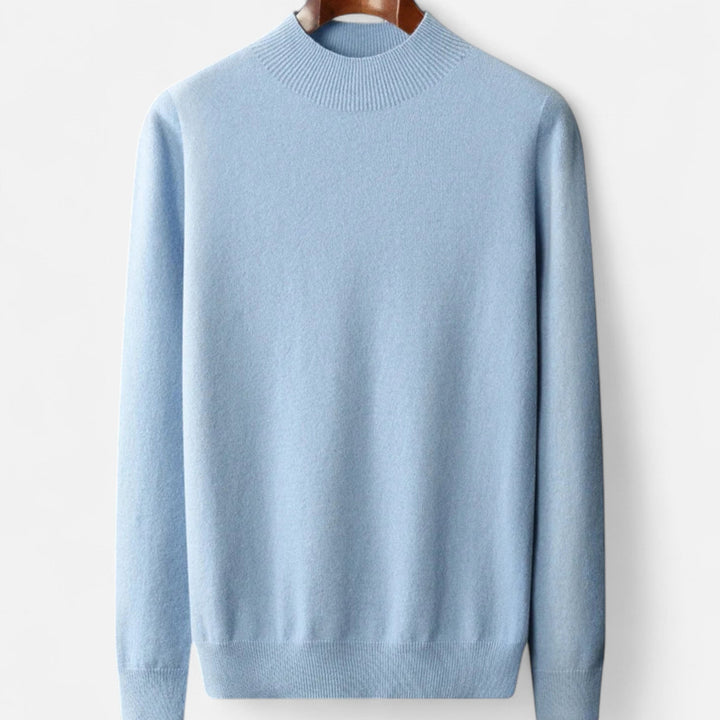 Men's classic half-turtleneck sweater, perfect for smart casual autumn & winter fashion.