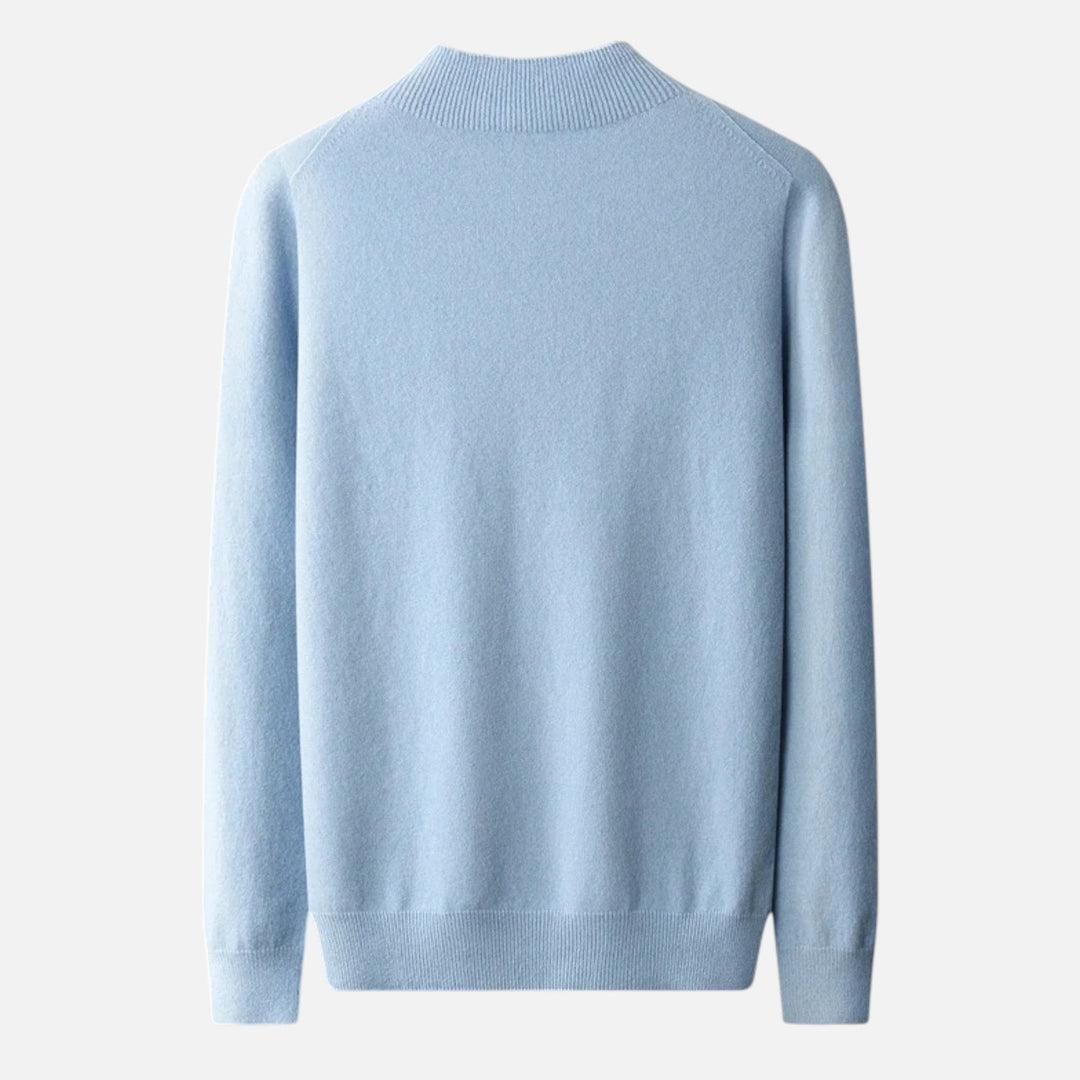 Men's classic half-turtleneck pullover sweater. Comfortable, warm & stylish for autumn/winter casual wear.