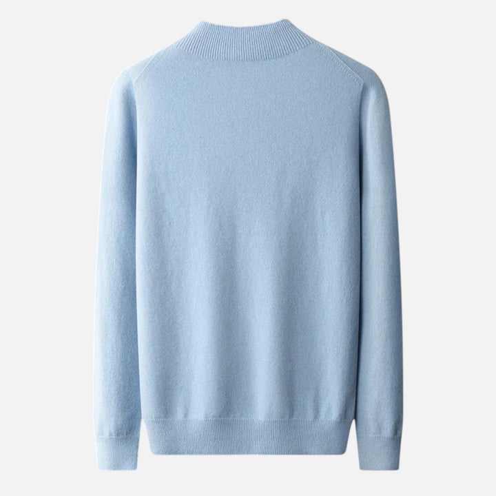 Men's classic half-turtleneck pullover sweater. Comfortable, warm & stylish for autumn/winter casual wear.