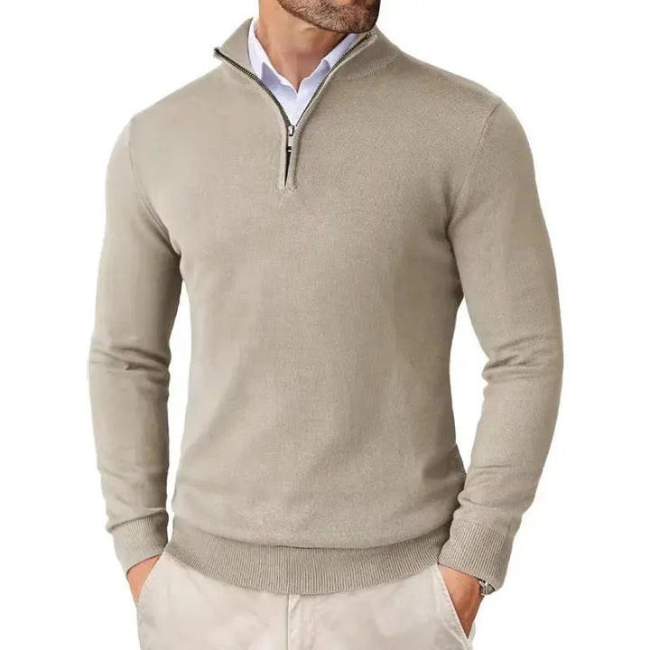 Product view: Men's classic half-zip sweater, a comfortable and versatile long sleeve pullover for everyday style.