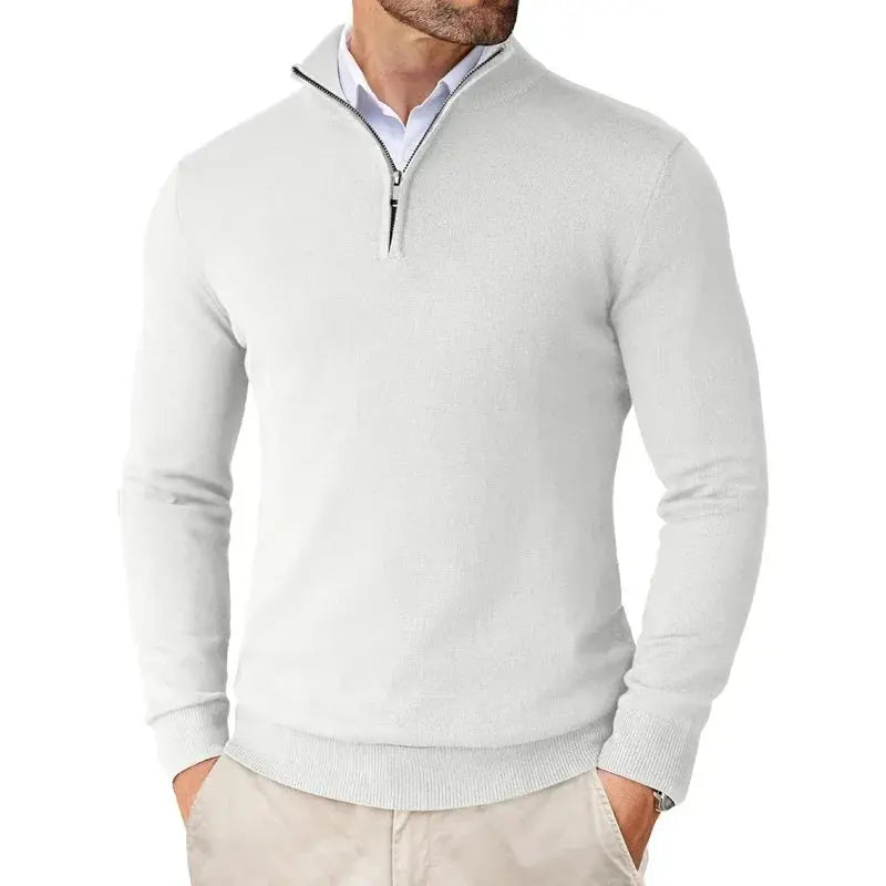 Comfortable men's half-zip pullover sweater. Classic style, great for versatile fashion & everyday wear.