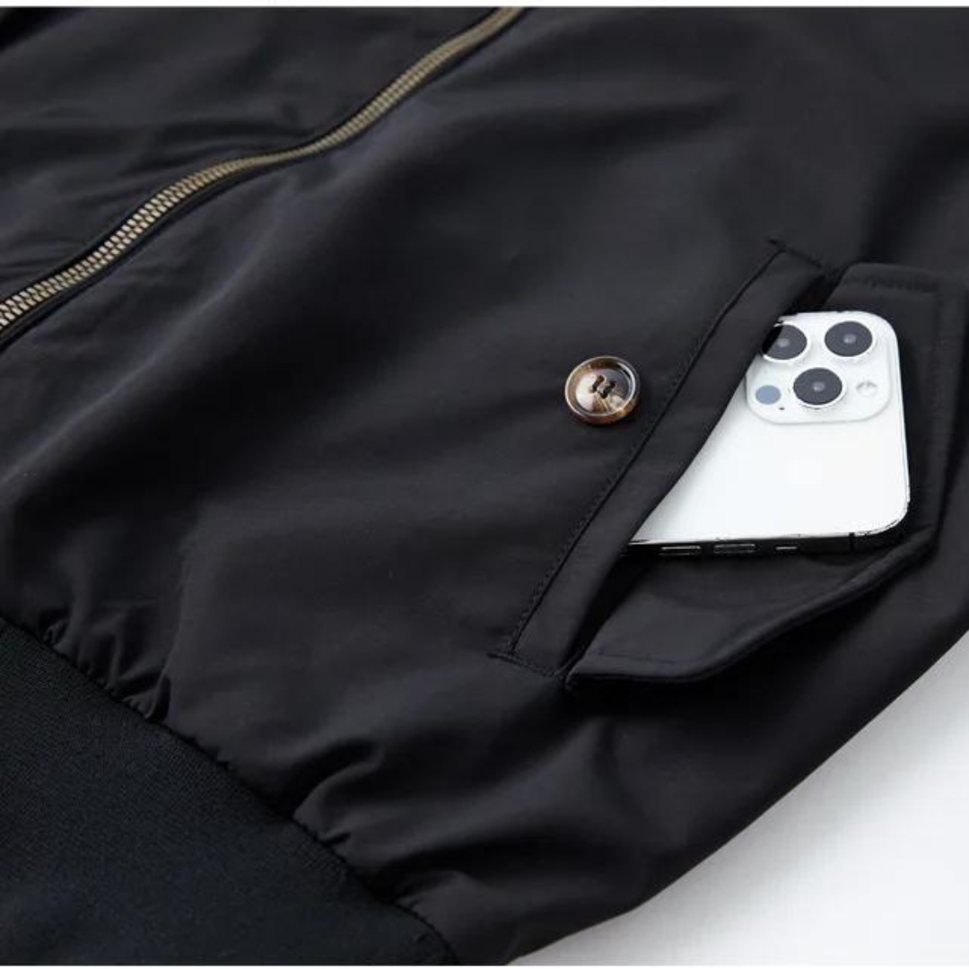 Timeless men's heritage Harrington jacket, a classic zip style with discreet tartan accents for modern fashion.