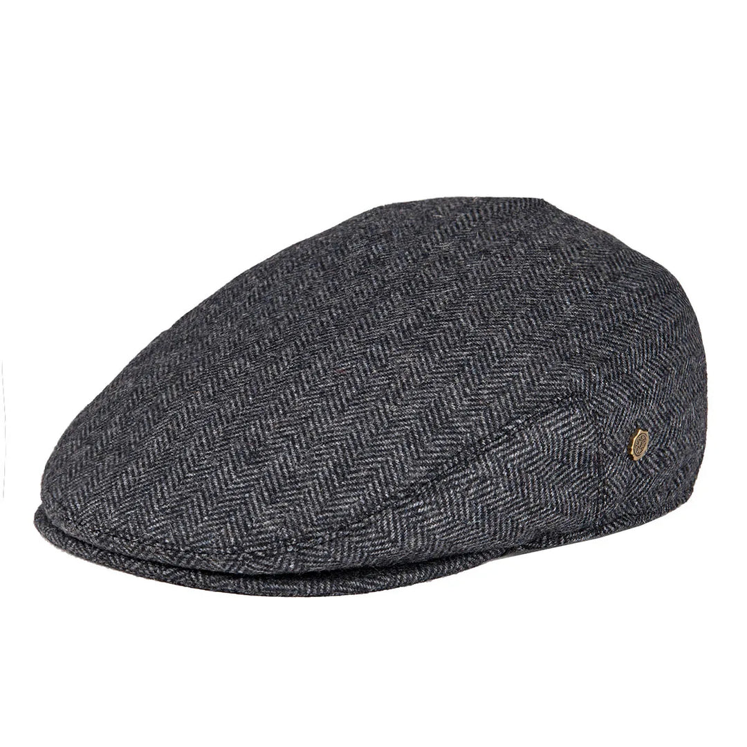 Stylish men's herringbone flat cap for casual headwear and classic fashion.