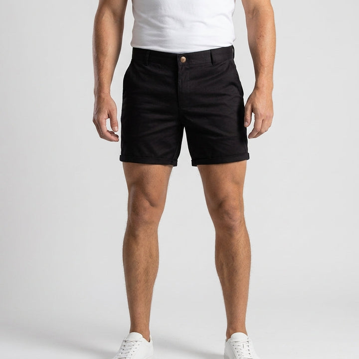 Stylish men's chino shorts, perfect for summer fashion, vacation wear, & warm weather activities. Straight fit.