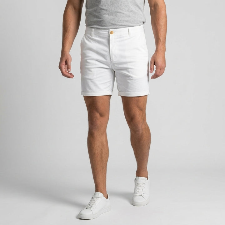 Effortless style men's straight fit chino shorts, a summer wardrobe essential for everyday casual wear.