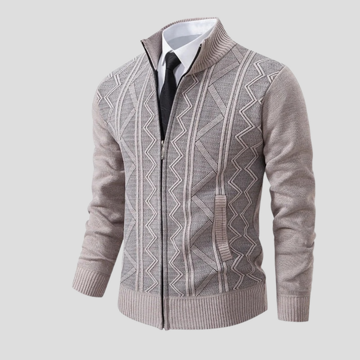 Comfortable open-front men's knit cardigan, ideal for everyday casual wear & versatile layering. Long sleeve.