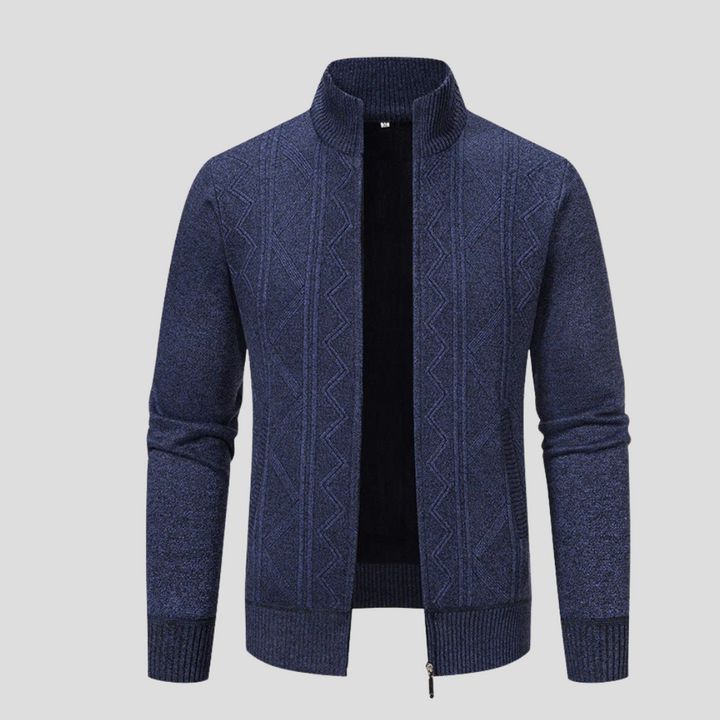 Men's fashionable knit cardigan, open-front for easy layering. Ideal comfortable casual wear for colder seasons.
